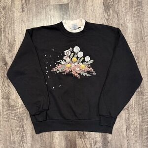 Vintage Morning Sun Floral Weeds Mouse Double Collar Grandma Sweatshirt